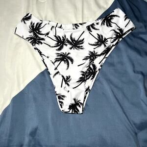Womens palm tree cheeky bikini bottoms woens XL tropical beachy vacation travel